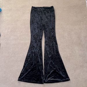 Black velvet flare pants!